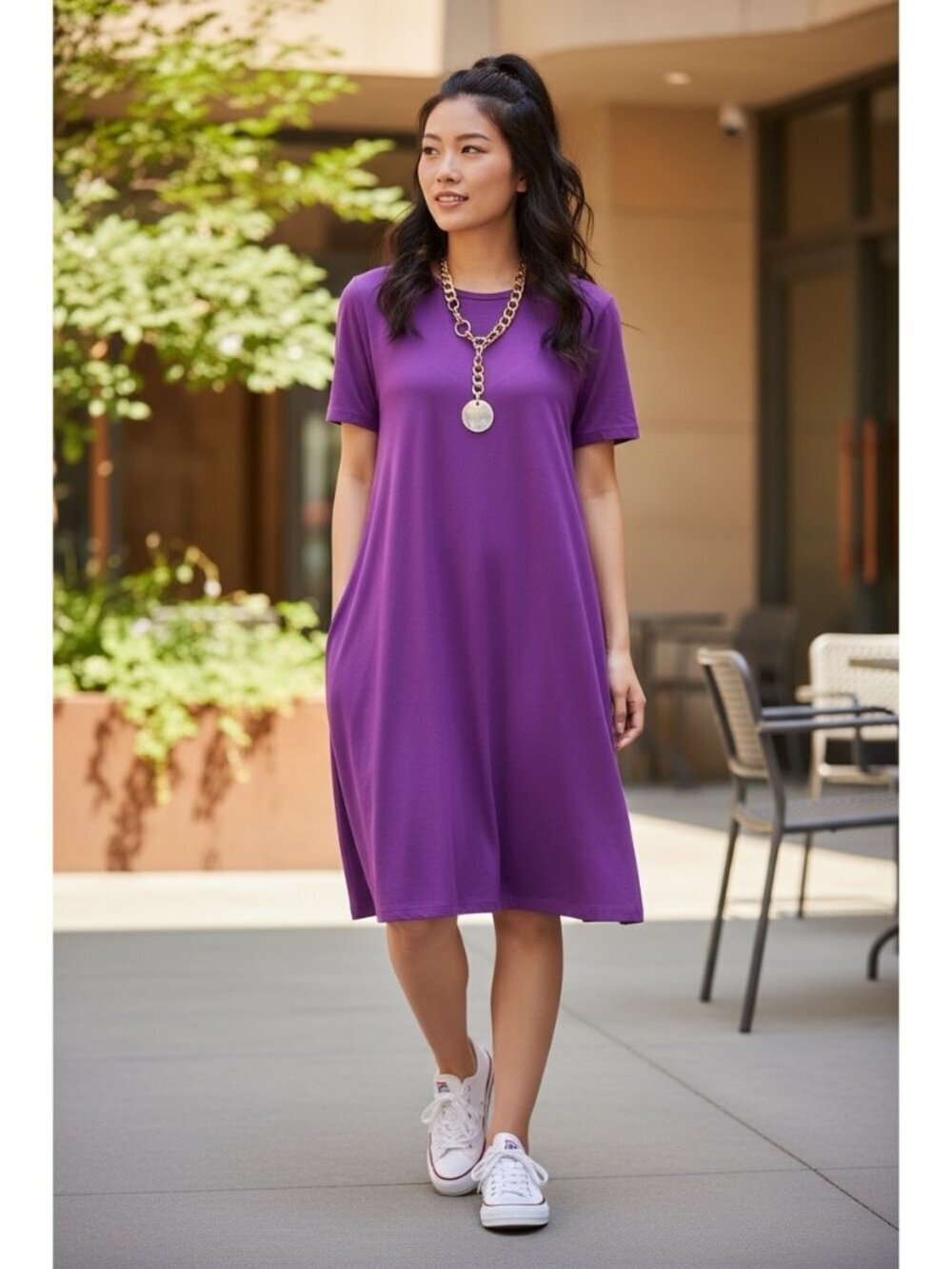 Zenana Outfitters Women's Loose Long Dress w/ Pockets
